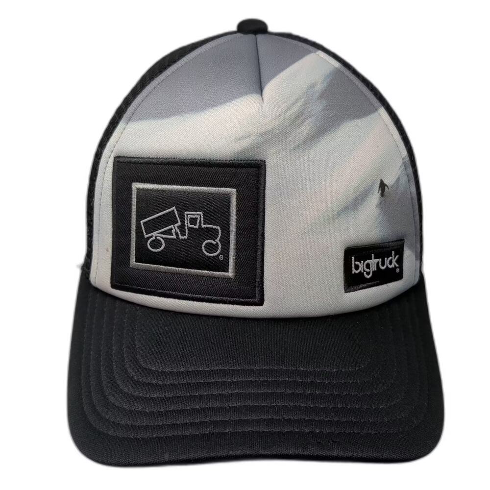 bigtruck Trucker Hat Black Gray One Size Snapback Mesh Mountain Skier Adjustable
